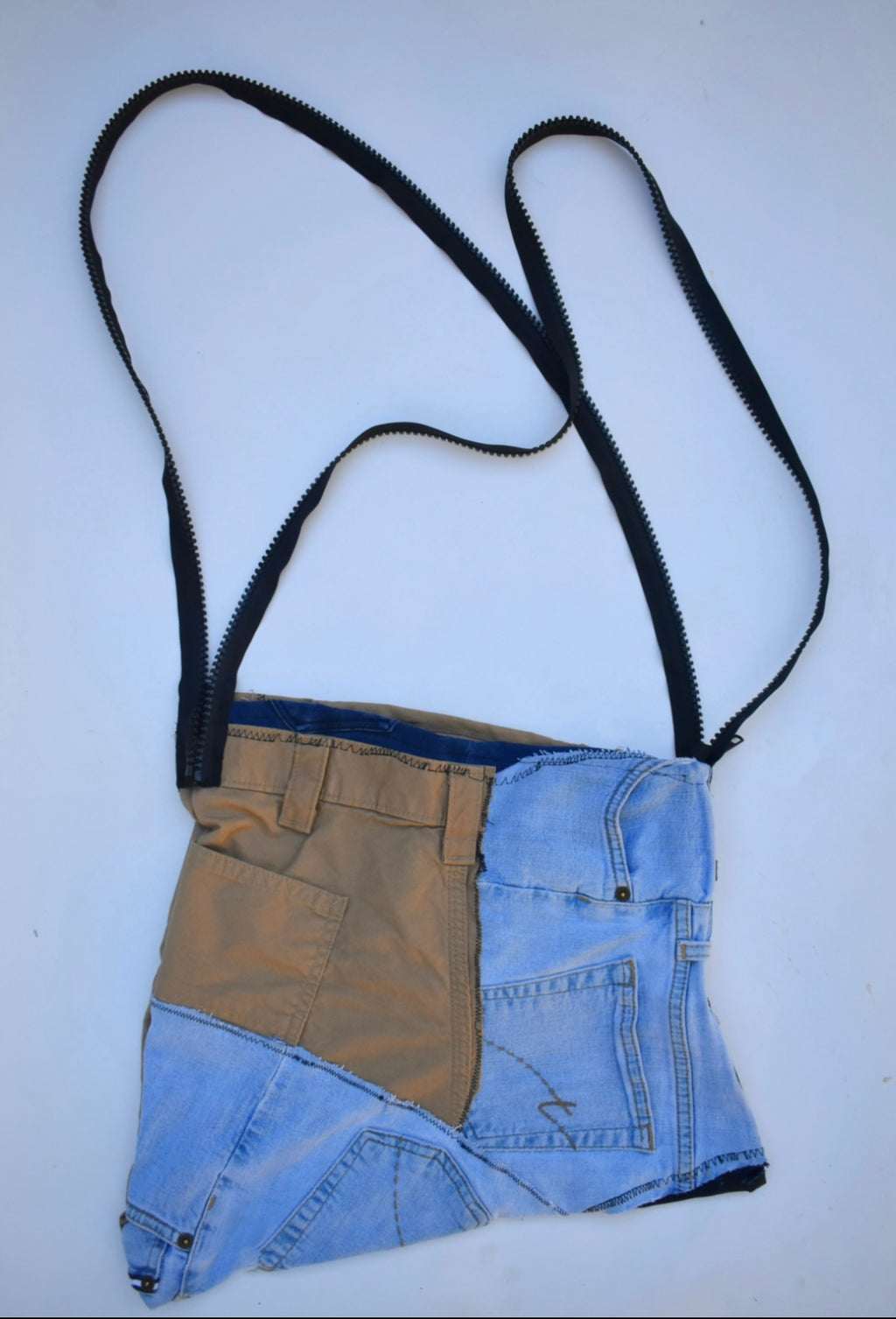 Denim Scrap Asymmetric Tote